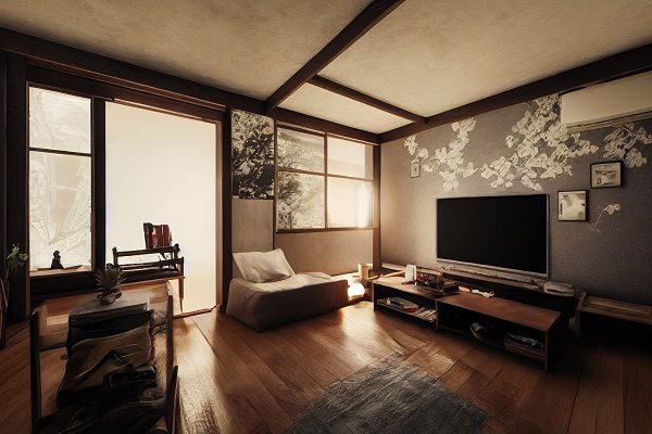 decoration japonaise pour les murs du salon
